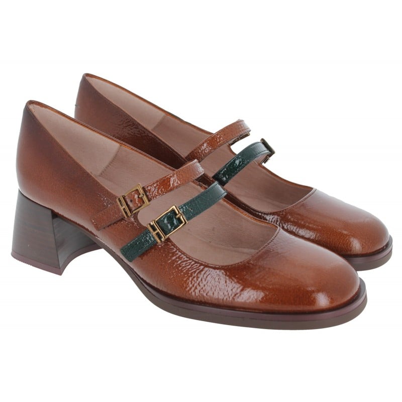 Hispanitas BHI243717 Milan ladies mary jane shoes in cuero tan patent